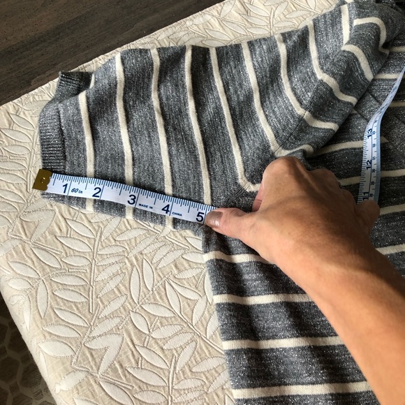 Talbots short sleeve shimmery v neck button down sweater. PL, NWT - Picture 8 of 12